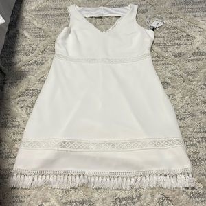 NWT KENSIE WHITE DRESS fringe size 14 bridal